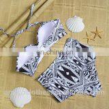 Patter Halter Pushed up Swimsuit High Waist Swim Wear Plus Size Bikini thumbnail-3