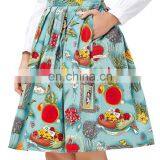 Grace Karin Women Pleated Big Size Vintage Skirt Pinup 50S 60S Cotton Floral Print Skirt CL6294-6 thumbnail-3