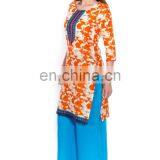 Designer Jaipuri Print Kurtis Hand Work Round Neck Short Length Wholesaler India thumbnail-3