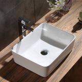 Rectangle Ceramic Bathroom White Color Cheap Price Deep no Hole Tabletop Wash Basin thumbnail-1