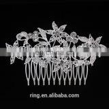Luxury Silver Hair Hair Comb Clip Crystal Bridal Wedding Flower Design