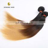 Hot sale!!!China factory double drawn weft thick soft brazilian straight hair weave bundles ombre hair extension