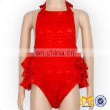 Cute Baby Triple Ruffle Lace Jumpsuit Toddler Valentines Onesie Baby Bodysuit thumbnail-2
