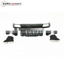 W213 diffuser fit for MB E-class W213 sport 2016year up PP W213 rear diffuser with exhaust tips for E63