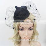 New Design Women 100% Wool Felt Hat/Chuch Hat With Veil thumbnail-1