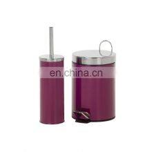 Customized Bathroom Set Powder Coating Bin Toilet Brush Hotel Trash Bin thumbnail-1
