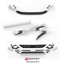 Customizable original design front bumper rear lip side skirt tail wing suitable for Audi A3 2020-2021 auto parts auto body kit