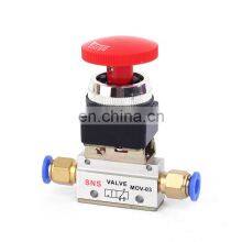 SNS MOV Series Aluminum Alloy Pneumatic Hand Control Air Mechanical Valve With Push Button thumbnail-3