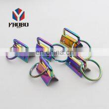 Tail Clip Key Fob Hardware Rainbow Color Metal Key Fob Hardware With Split Ring thumbnail-3