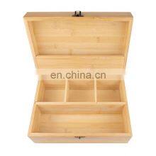 2 Airtight Containers Large Bamboo Stash Box WIth Sliding Rolling Tray thumbnail-5