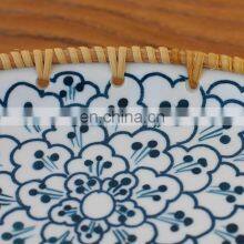 Hot Sale Factory Wholesale Vietnam Rattan Ceramic Fruit Plate Japanese Living Room Household Snack Tray Wholesale thumbnail-5