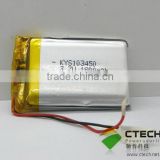 lithium polymer 103450 3.7v 1800mah rechargeable battery for portable pc li ion battery cell