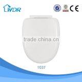 Hygienic Clean Bathroom Shower Decorated Elongated White Duroplast Toilet Lid Cover thumbnail-2