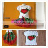 christmas heart kaiya pettiskirt set,casual kids summer clothing sets,fluffy tutu skirt set