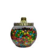 Glass Dragee Jar With Brass Cover, Candy Pot, Spice Jars SK1619