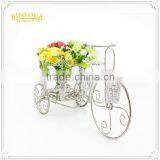 Metal White Round Holder Gardening Flower Pot thumbnail-2