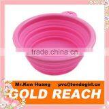 Hot Pink Silicone Pet Dog Cat Feeding Bowl thumbnail-1