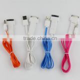 3 in 1 flat cable with micro/i4/i5 for Samsung/HTC/iPhone 4/5/6/6s