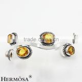 Hermosa Jewelry HOT SALE Silver Honey Topaz Bracelets Bangles CUFF Woman Fashion Jewelry