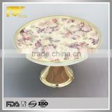 china supplier gold ceramic birthday cake plate, ceramic hand painted turkish plates, cake holder for wedding
