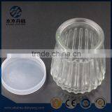 Hot Sale 100ml Striped Glass Pudding Bottle Glass Milk Bottle