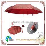 21" 3 Fold Cheap Red Umbrella From China Manufacturer