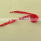 red printed shoelaces