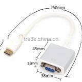 metal shell mini HDMITO VGA Female adapter 24k gold plated