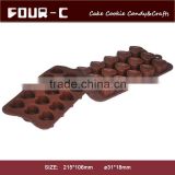 Sloped hearts silicone chocolate mold,confectionery supplies