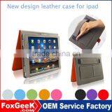 Hot Selling New Design Leather Cover Case With Handle for Ipad Air/air 2 With Sleep/wake up Function