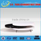 NEW Deformable Design Rotating White High Gloss Coffee Table With Stainless Steel Legs thumbnail-1