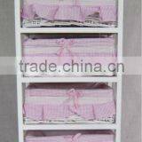 Wooden Shelf With Willow Basket thumbnail-1