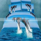 chinese fashion junp dolphin design wholesale raactive printed hot sale bedding set
