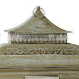 House Design Wood Hurricane Candle Lantern thumbnail-3