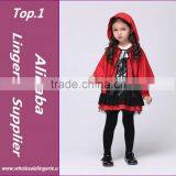 Girls Halloween Costumes Little Red Riding Hood Dress Cosplay Stage Wear Clothing Sets Kids Party Fancy Ball Clothes thumbnail-1
