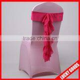 Custom Fancy Fuschia Chiffon Chair Sash for Weddings thumbnail-1
