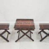 Set of Table and Chair Made of Natural Bamboo thumbnail-2