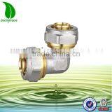 Nickel-plated Brass Equal Elbow compression fitting for PEX-AL-PEX Pipe