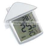 Promotional Small Size House Shaped Thermometer Clock for Gift