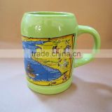 promotional beer mug with decal