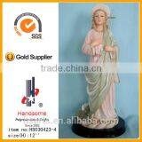 12"saint Martha Statue With Wooden Base thumbnail-1