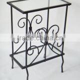 Decorative Living Room Scrolled Metal and Coffee Glass Table thumbnail-2