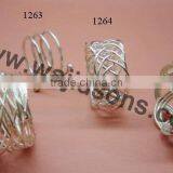 Napkin Ring Modern Decoration | SILVER NAPKIN RING | Wedding Wood Napkin Ring thumbnail-3