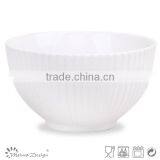 Delicate White Color Emboss Ceramic Dinner Set With Vertical Stripe Decoration thumbnail-4