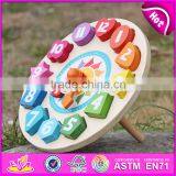 2017 New Design Children Educational Numbers Toy Wooden Clock Puzzle W14K005 thumbnail-4