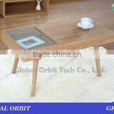 2016 High Quality Tempered Glass Modern Wooden Coffee Table thumbnail-4