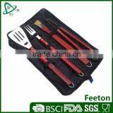 Manufacturer Supply 4pcs Stainless Steel Bbq Grill Tools Set With Wooden Handle thumbnail-1