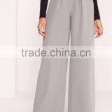 2017 Casual Loose Wide Leg Pants Pleat Front Wide Leg Pants Grey Ladies Wide Leg Pants thumbnail-3