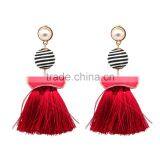 Bohemian Jewelry Big Ball Gems With Tassel Dangle Earrings thumbnail-5