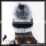 CX-C-02A Wholesale Custom In Stock Hat Knitted Rex Rabbit Fur Hat thumbnail-2